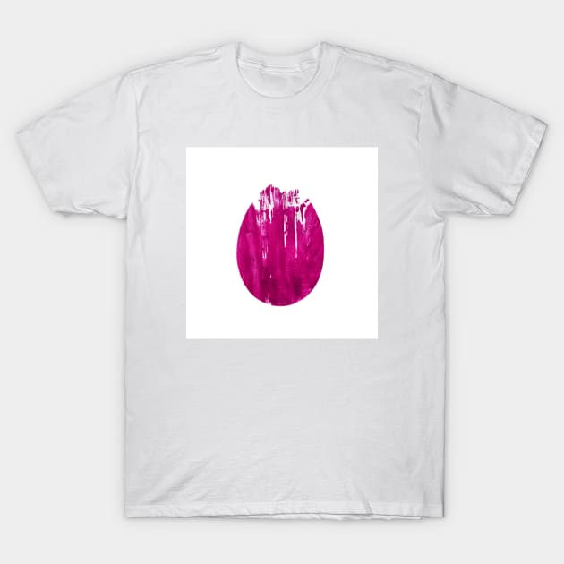 Easter egg - bright pink, isolated on white background. Watercolor textured painting. Design for background, cover and packaging, Easter and food illustration, greeting card. T-Shirt by Olesya Pugach